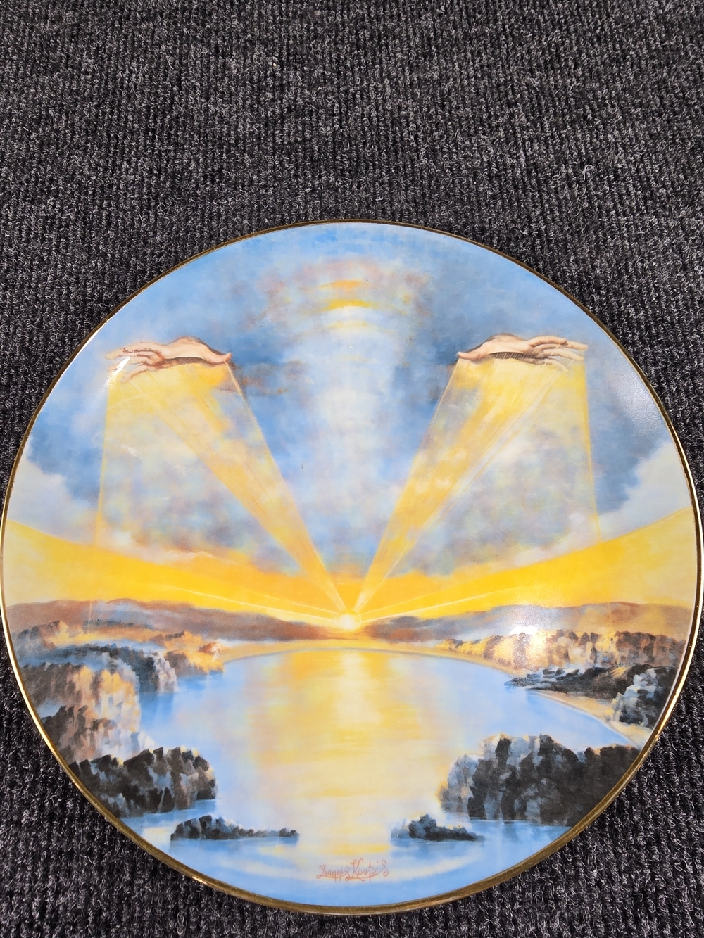 1977 Yiannis Koutsis In The Beginning Creation Plate #1 Royal Cornwall #241